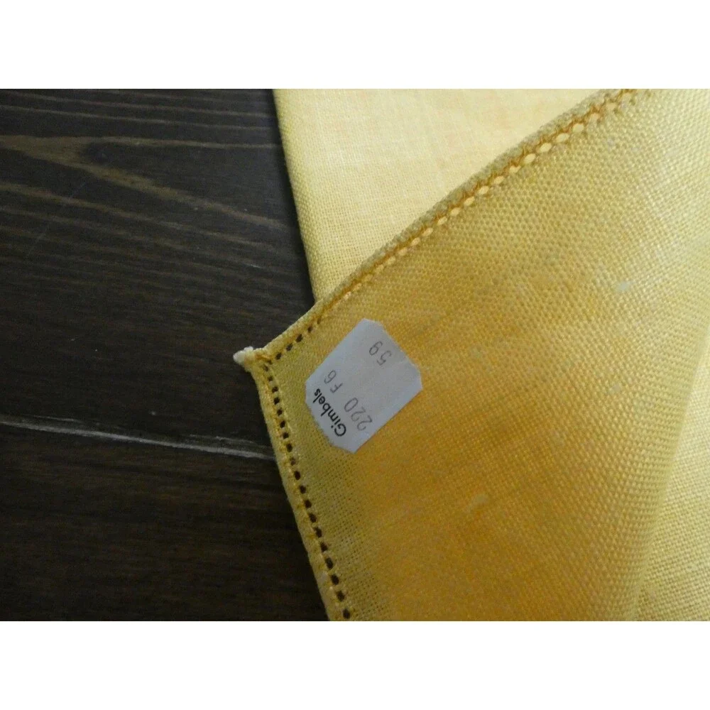 VTG Mixed Lot of 4 Mustard Yellow Cloth Napkins Gimbals Cotton Gauzy Rectangle